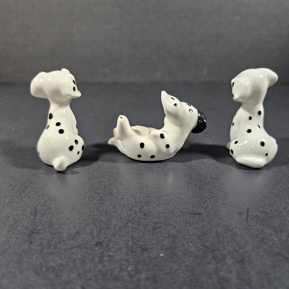 Vintage Disney 101 Dalmatians Small Ceramic Figures, 3 Puppy Dog 2" Figurines - Picture 4 of 6